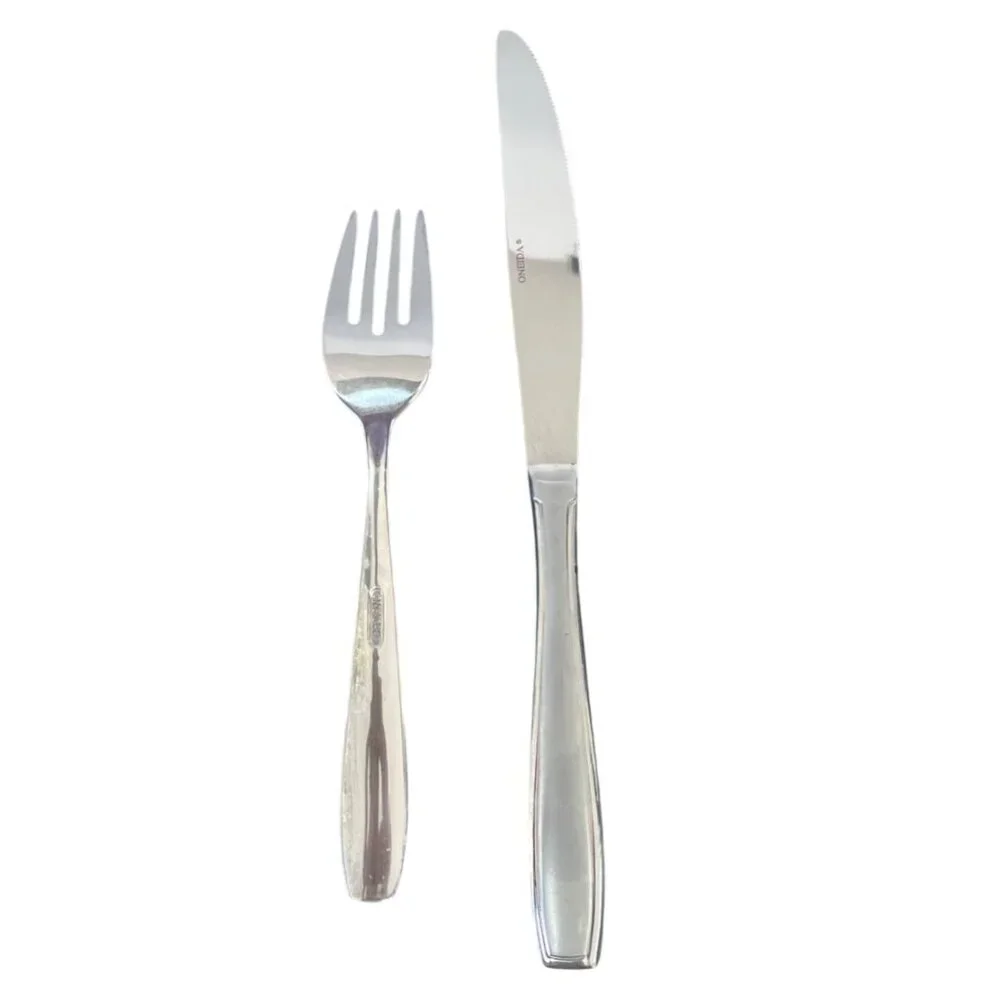 Vtg Oneida Satin Bristol Everdale Salad Dessert Fork Dinner Knife Flatware Set